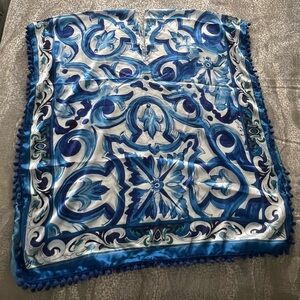 Dolce Vita Chic Blue Maiolica FOULARD Dress